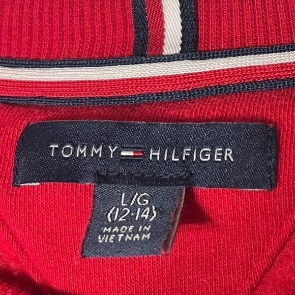Tommy Hilfiger Classic Red Crewneck Sweatshirt, Youth Boy’s 12/14 Years - Picture 5 of 11